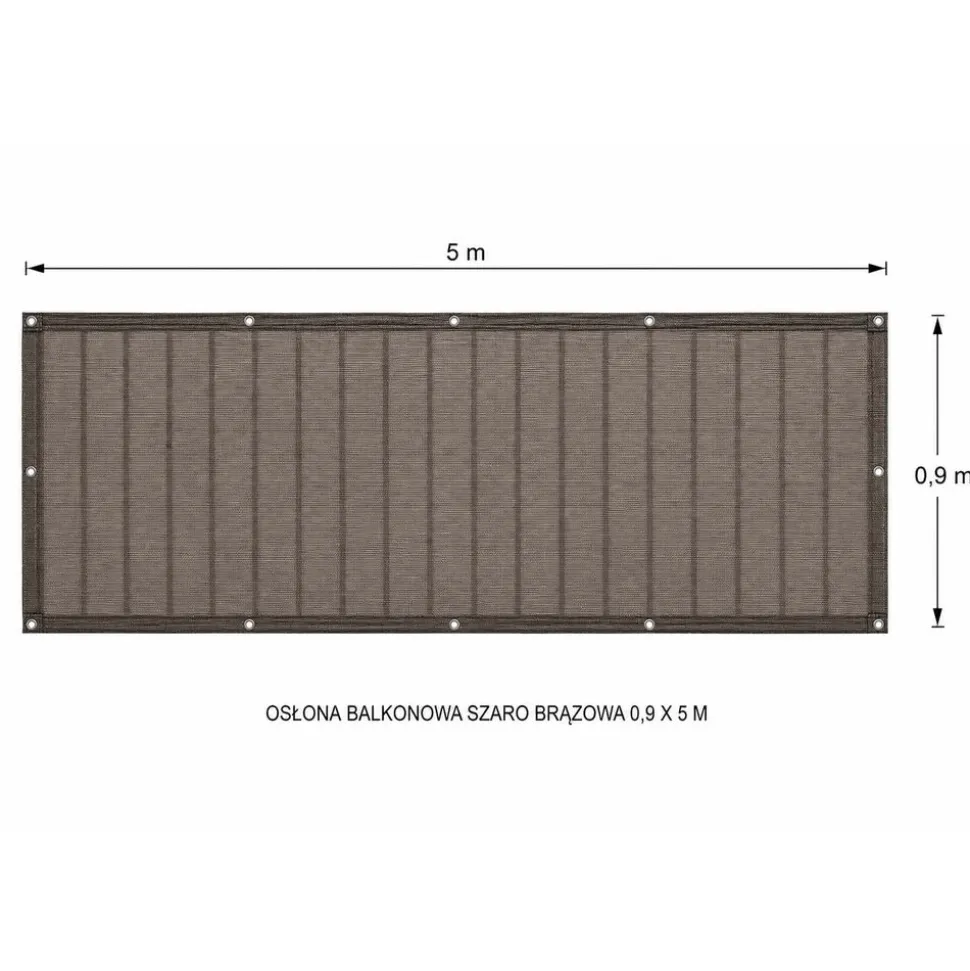 Osłona balkonowa Gardenic, 90 x 500 cm, HDPE, brązowo-czarna