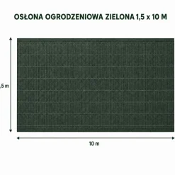 Osłona na ogrodzenie Gardenic, 1,5 x 10 m, HDPE, zielona