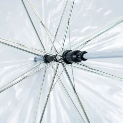 Parasol, 90 cm przezroczysty, niebieska lamówka