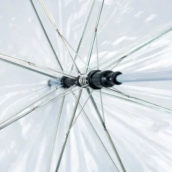 Parasol, 90 cm, przezroczysty, różowa lamówka