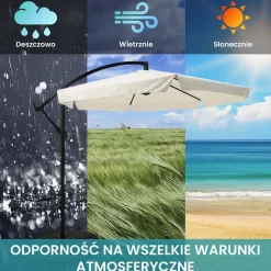 Parasol ogrodowy Black Forest, 300 cm, na wysięgniku, z boczkami, beżowy