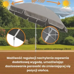 Parasol ogrodowy Black Forest, okrągły, szary