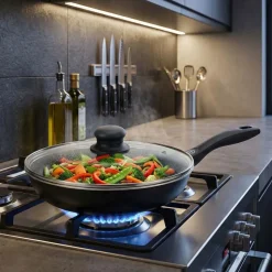 Patelnia aluminiowa MG Home Verden, 22 cm, z pokrywką