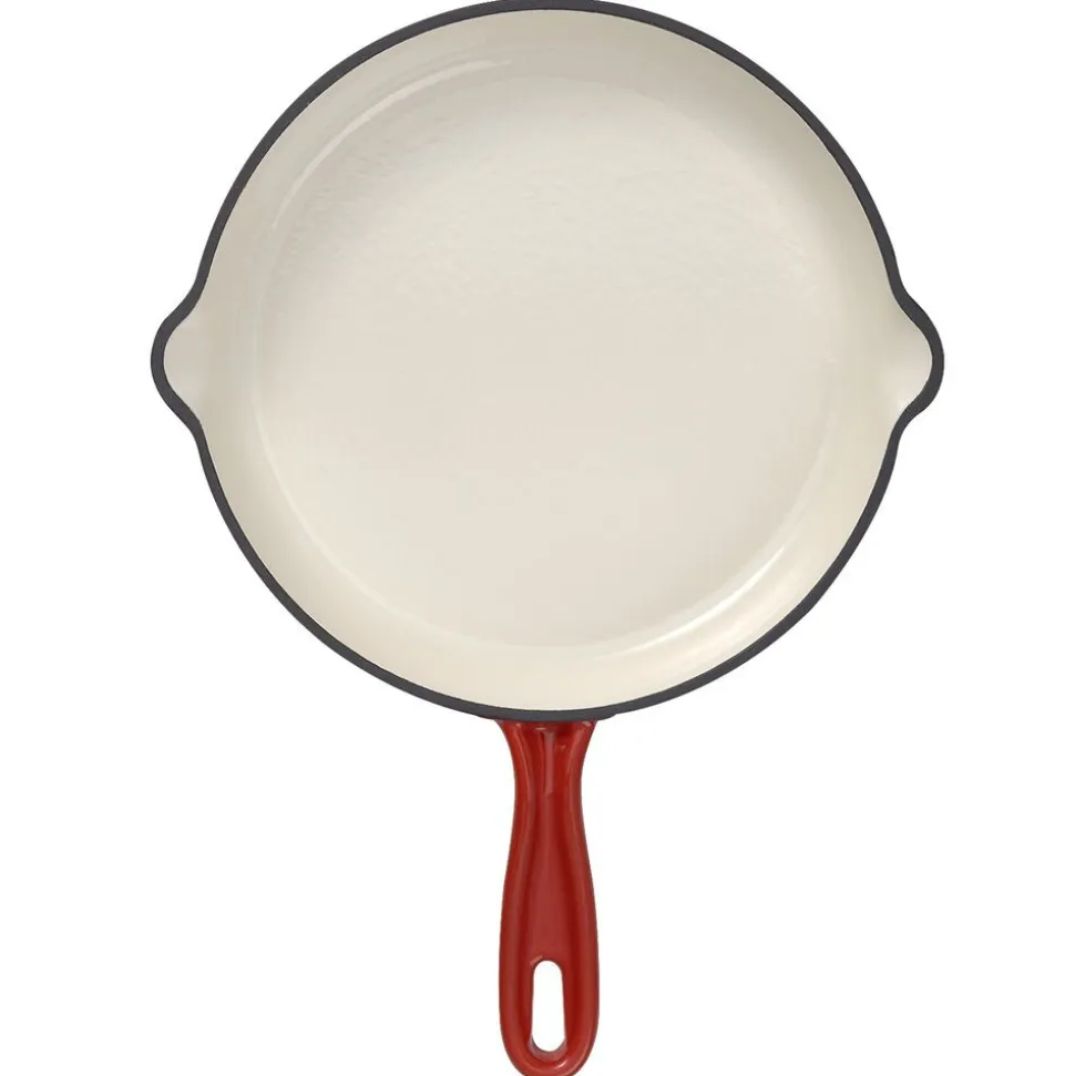 Patelnia 25 cm MG Home Infinito, żeliwna, czerwona