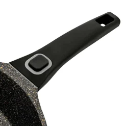 Patelnia 24 cm Starke Pro Svart Marble, z odpinaną rączką, czarna