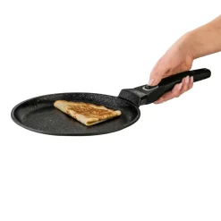 Patelnia do naleśników 24 cm Stare Pro Svart Marble, z odpinaną rączką, czarna