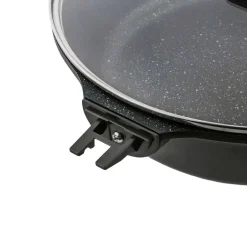 Patelnia głęboka 28 cm Starke Pro Svart Marble, z odpinanymi uchwytami i pokrywką, czarna