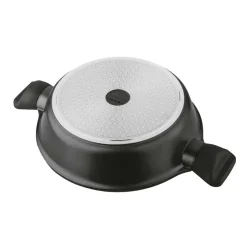 Patelnia głęboka 28 cm Starke Pro Svart Marble, z odpinanymi uchwytami i pokrywką, czarna
