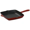Patelnia grillowa 26 cm MG Home Infinito, żeliwna, czerwona