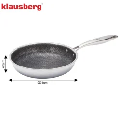 Patelnia Klausberg, stal nierdzewna, 24 cm, konstrukcja Triply