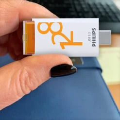 Pendrive Philips Click 128 GB, pomarańczowy