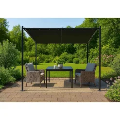 Pergola stalowa do elewacji Jumi, 300 x 300 x 250 cm, czarna