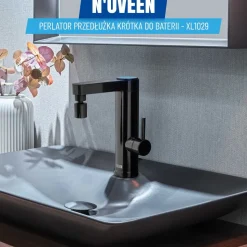 Perlator, przedłużka krótka do kranu Noveen, XL1029, czarny