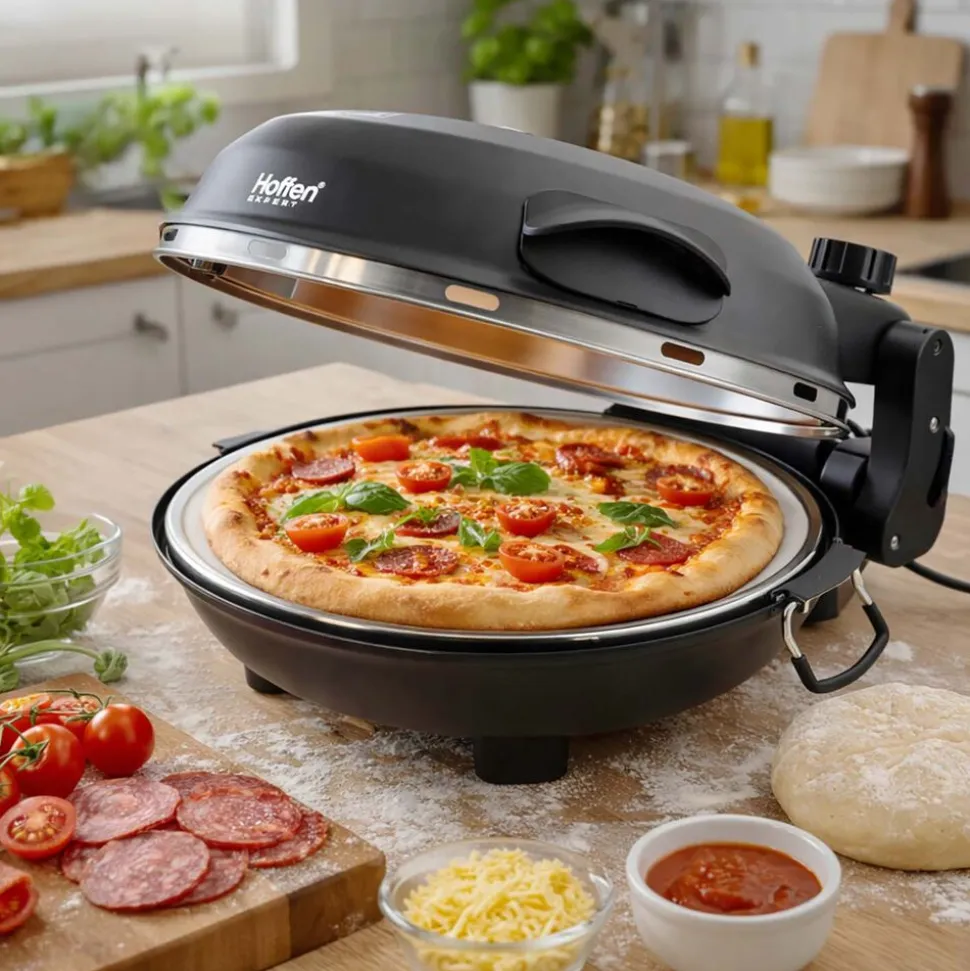 Piec do pizzy Hoffen Expert, 1200 W, czarny