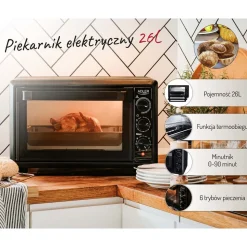 Piekarnik elektryczny Adler AD 6023, pojemność 26 l, termoobieg