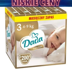 Pieluszki Dada Extra Care 3, 4-9 kg, 200 szt., superchłonny wkład