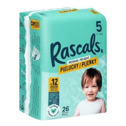 Pieluszki Rascals, 13-18 kg, rozmiar 5, 26 szt.