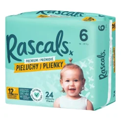 Pieluszki Rascals, 18+ kg, rozmiar 6, 24 szt.