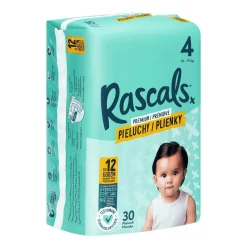 Pieluszki Rascals, 10-15 kg, rozmiar 4, 30 szt.
