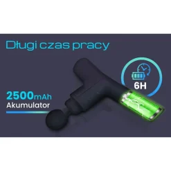 Pistolet do masażu Gymtastic Gymgun Fit 2.0, 4 głowice, 6 poziomów intensywności