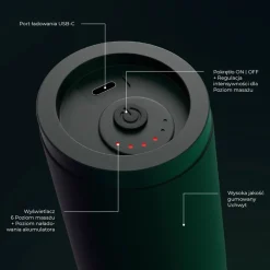 Pistolet do masażu Gymtastic Gymgun Fit 2.0, 4 głowice, 6 poziomów intensywności