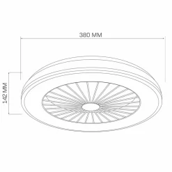 Plafon LED Sanico Goldlux Ghana, 38,5 cm, z wentylatorem, pilot IR