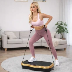 Platforma wibracyjna do ćwiczeń fitness Extralink Moonwalk Spinmove, czarno-złota
