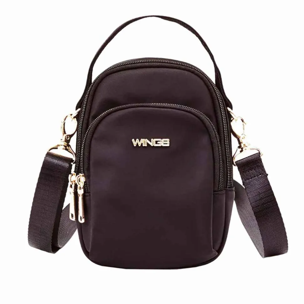 Plecak crossbody Wings Rosella, 1 l, czarny