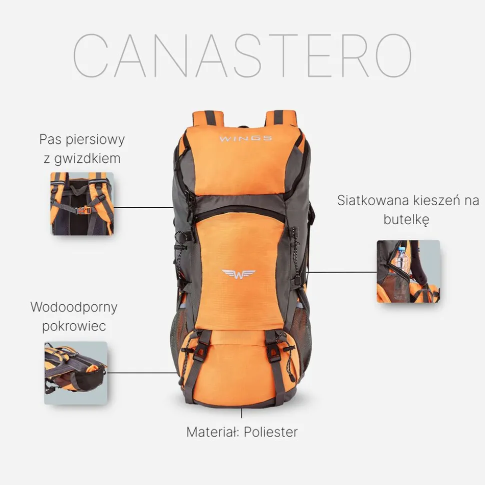 Plecak górski Wings Canastero, 30 l, pomarańczowy