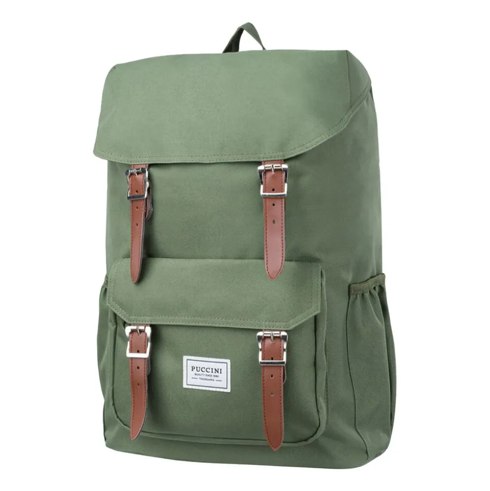 Plecak miejski materiałowy Puccini Legacy, 21 l, zielony