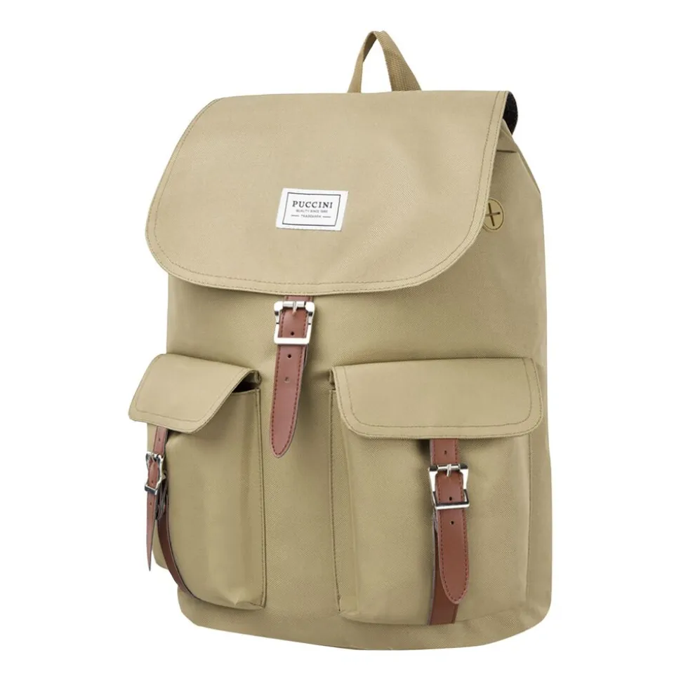 Plecak miejski materiałowy Puccini Legacy, 20 l, beżowy