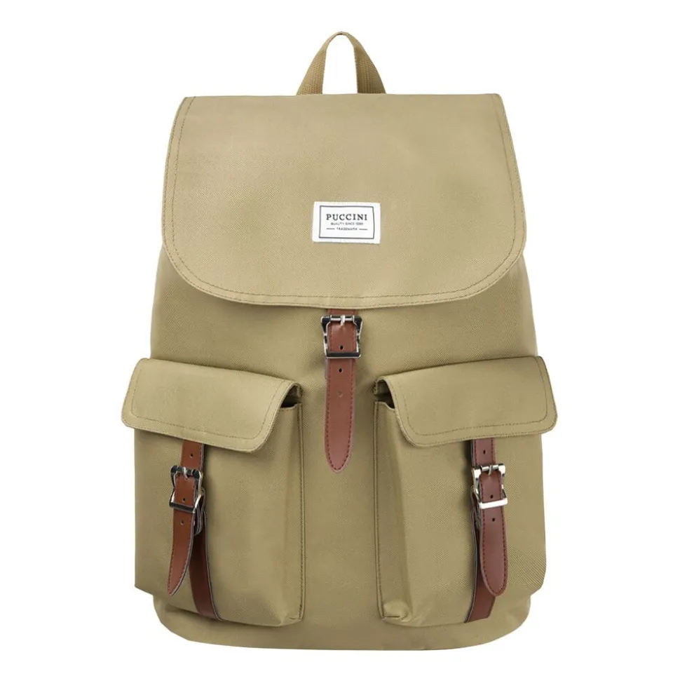Plecak miejski materiałowy Puccini Legacy, 20 l, beżowy