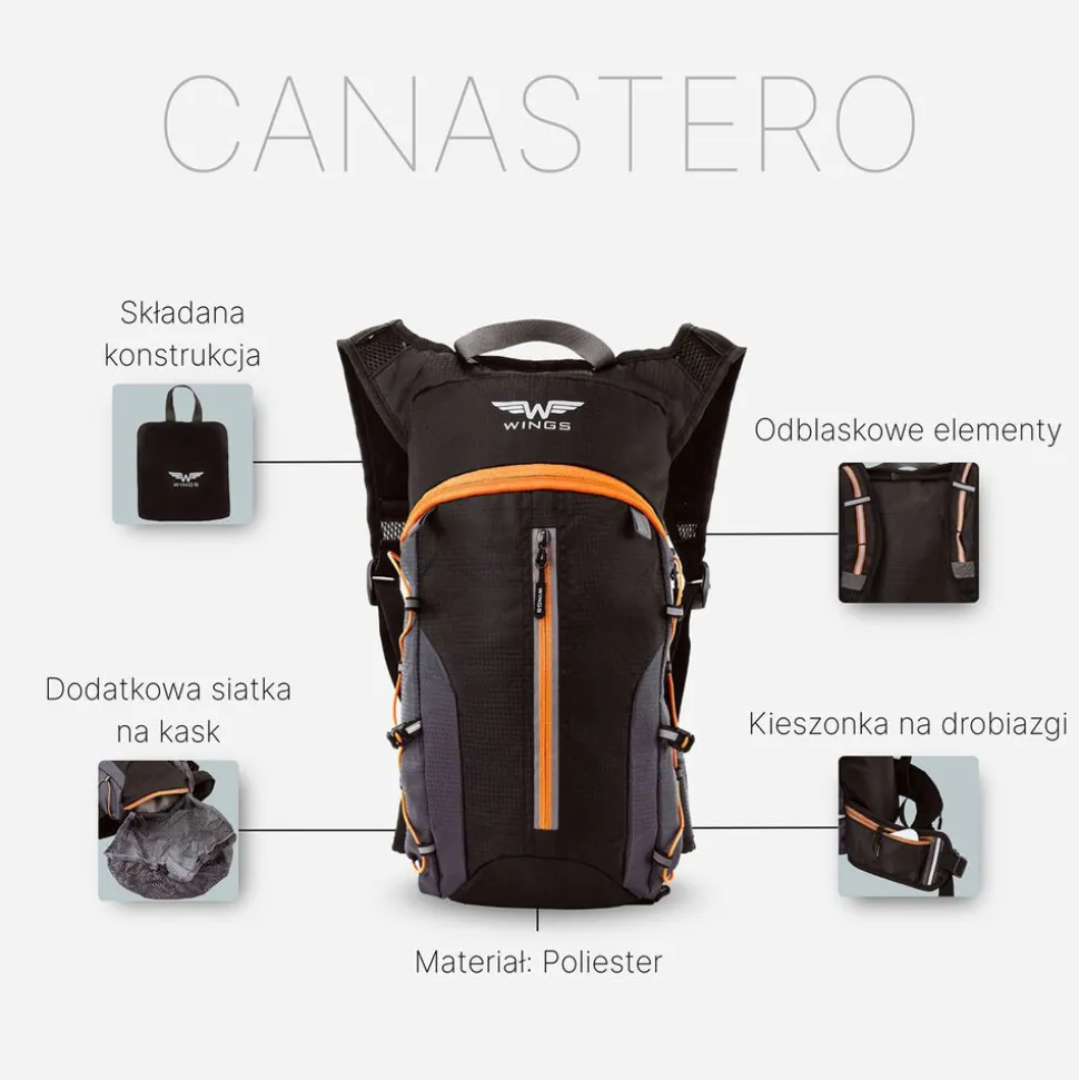 Plecak rowerowy Wings Canastero, 10 l, pomarańczowy