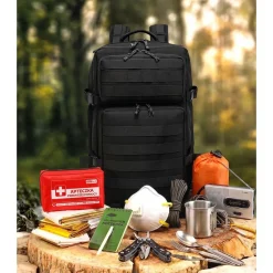 Plecak survivalowy Wild Trek MobiPack, 14,4 l, z wyposażeniem, czarny