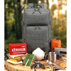 Plecak survivalowy Wild Trek MobiPack, 14,4 l, z wyposażeniem, grafitowy
