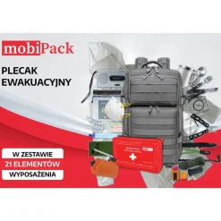 Plecak survivalowy Wild Trek MobiPack, 14,4 l, z wyposażeniem, grafitowy