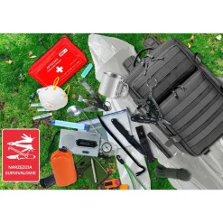 Plecak survivalowy Wild Trek MobiPack, 14,4 l, z wyposażeniem, grafitowy
