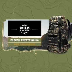 Plecak survivalowy Wild Trek, 60 l, z wyposażeniem, moro