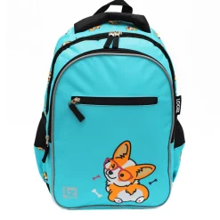 Plecak szkolny, wzór Corgi Dog, dwukomorowy, 1-3 klasa