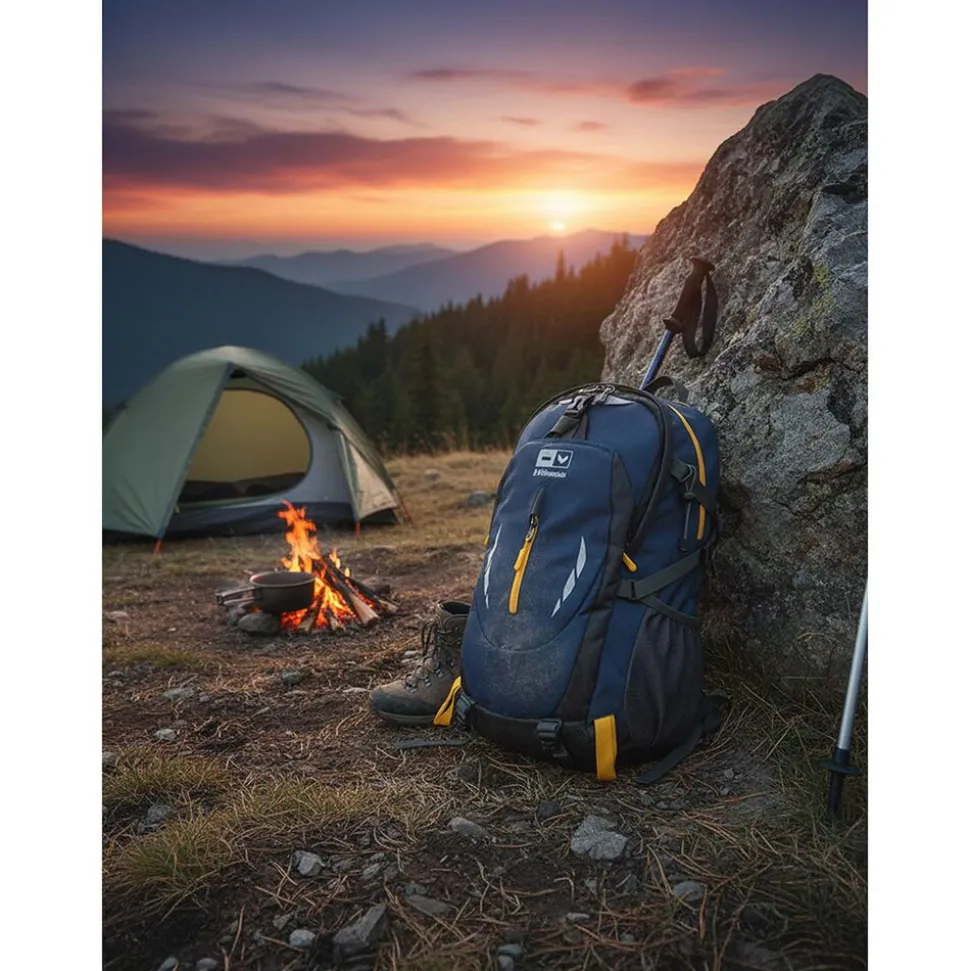 Plecak turystyczny HiMountain Cruise, 35 l, granatowo-żółty