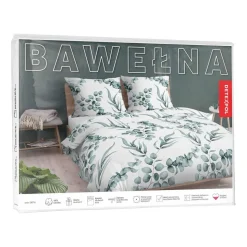 Pościel bawełniana 220 x 200 cm Detexpol, miętowe liście