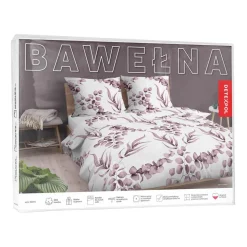 Pościel bawełniana 220 x 200 cm Detexpol, różowe liście