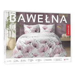 Pościel bawełniana 220 x 200 cm Detexpol, różowe kwiaty