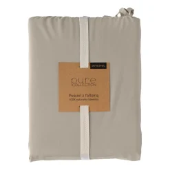 Pościel bawełniana z falbaną 160 x 200 cm Pure Collection, taupe