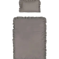 Pościel niemowlęca 90 x 120 cm Pure, z falbaną, ciemnoszara