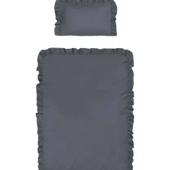 Pościel niemowlęca 100 x 135 cm Pure, z falbaną, grafitowa