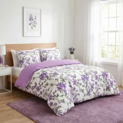 Pościel satynowa 160 x 200 cm Domarex Natural Lavender, lawenda, fioletowa