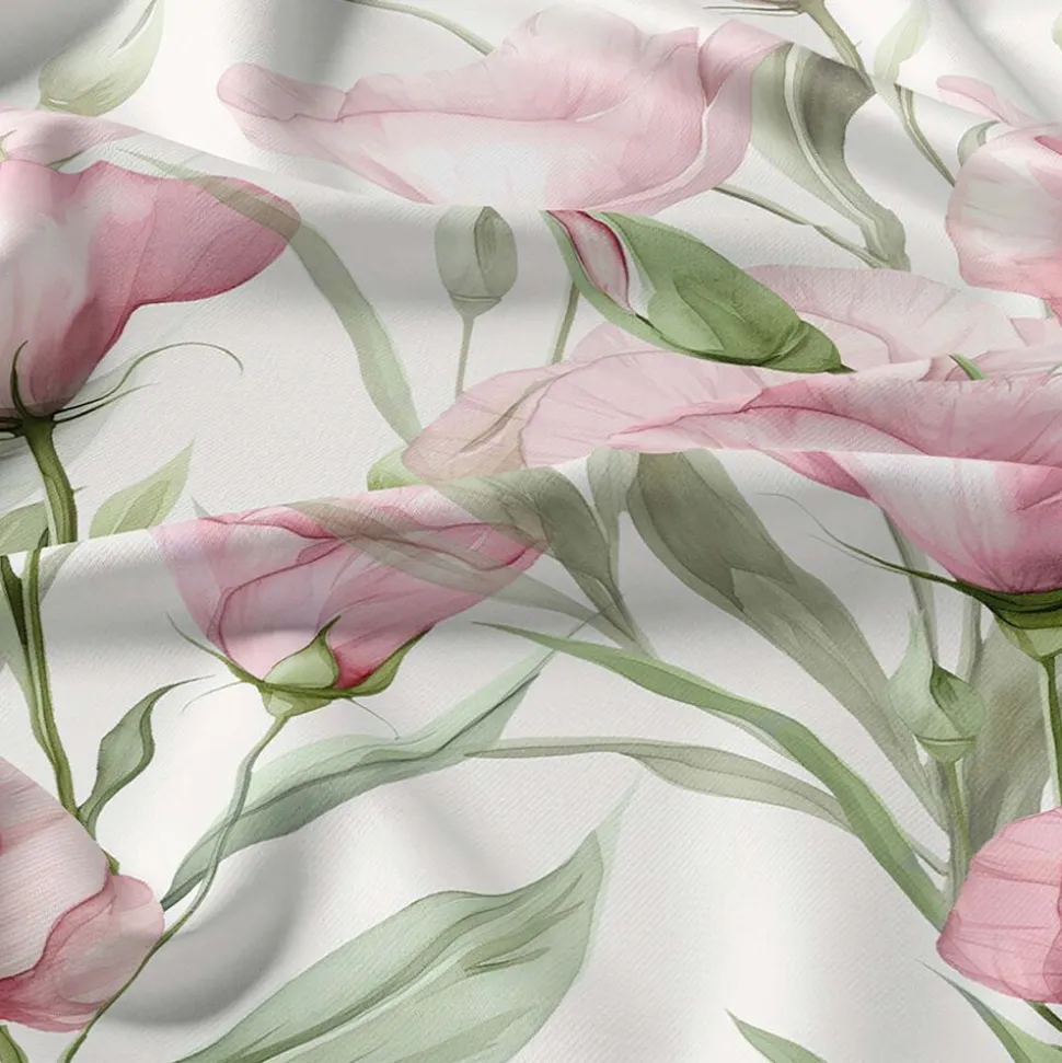 Pościel satynowa 220 x 200 cm Home Satin, różowe kwiaty, biała