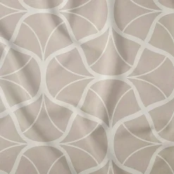 Pościel satynowa 140 x 200 cm Home Satin, beżowa z geometrycznym wzorem