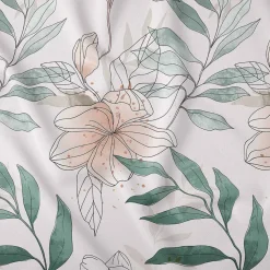 Pościel satynowa 220 x 200 cm Home Satin, różowo-zielone kwiaty